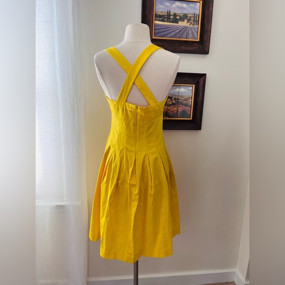 Calvin Klein Collection V-Neck Dress in Yellow Size 4 - Picture 6 of 11